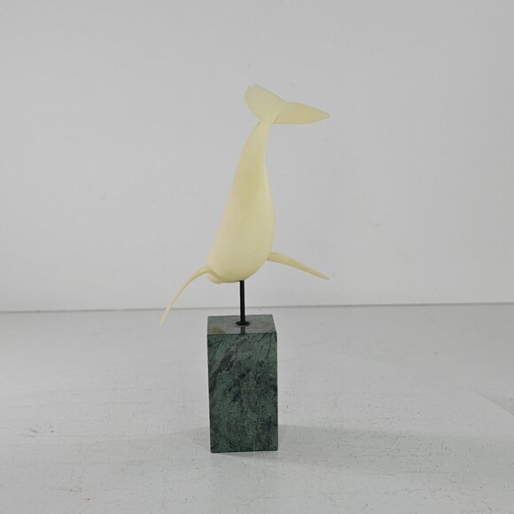 John Perry Whale Vintage Sculpture Marble Base Signed *Flaw* - Picture 4 of 8